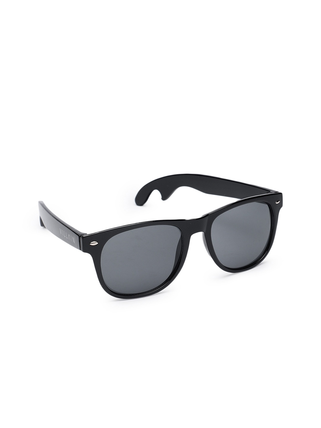 

VILLAIN Men Black Wayfarer Sunglasses Polarised Lens Wingman Bottle Opener 8906136090354