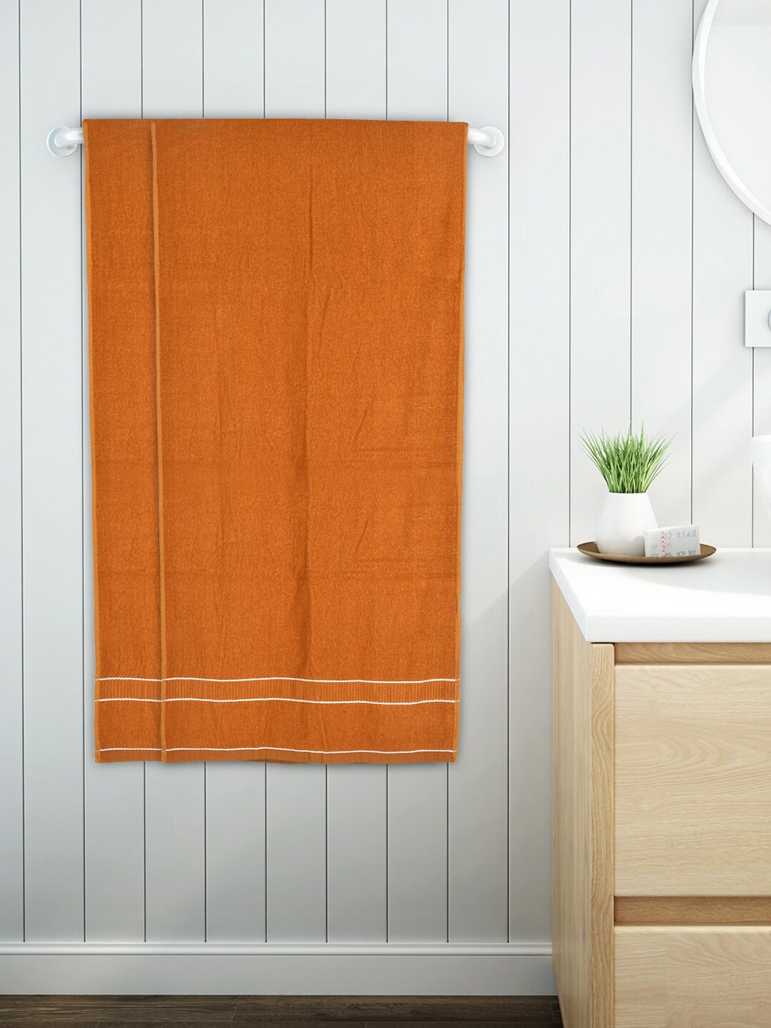 

Kuber Industries Set Of 2 Brown Solid 400 GSM Pure Cotton Bath Towels