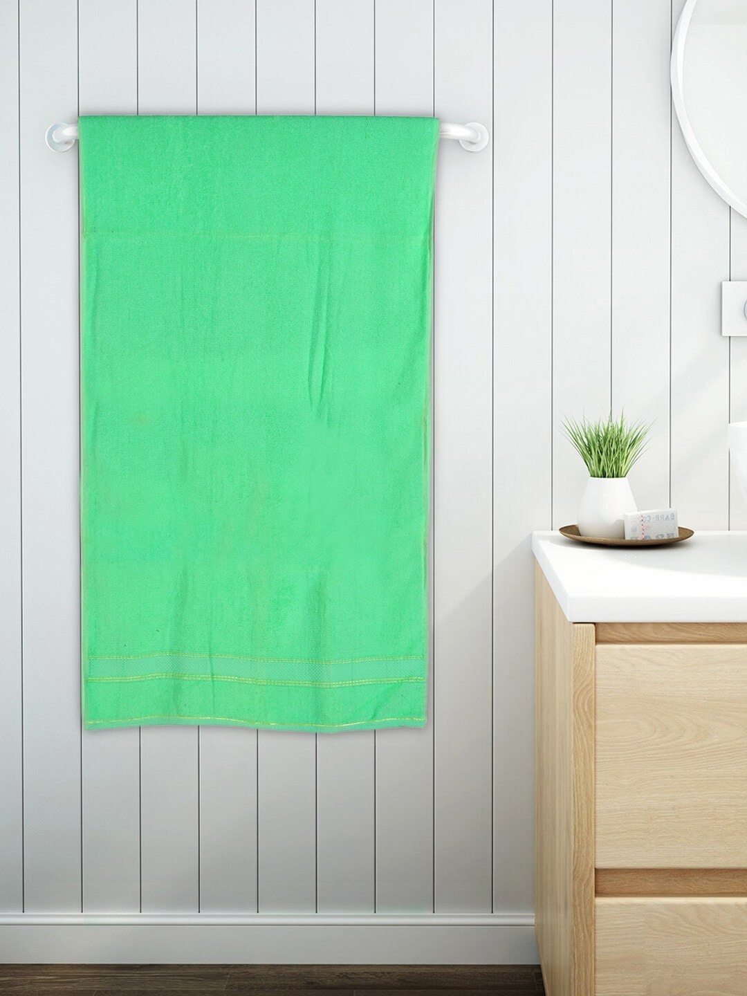 

Kuber Industries Green Solid 400 GSM Soft Cotton Bath Towel