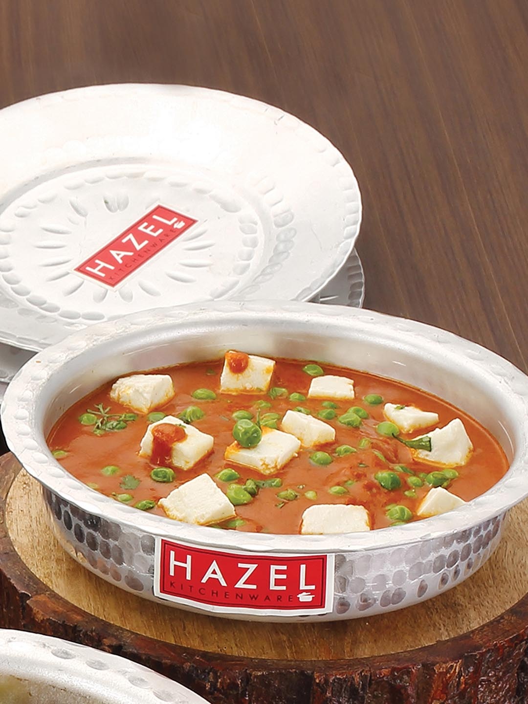 

HAZEL Silver-Toned Hammered Finish Aluminium Langdi Patila Pot With Lid