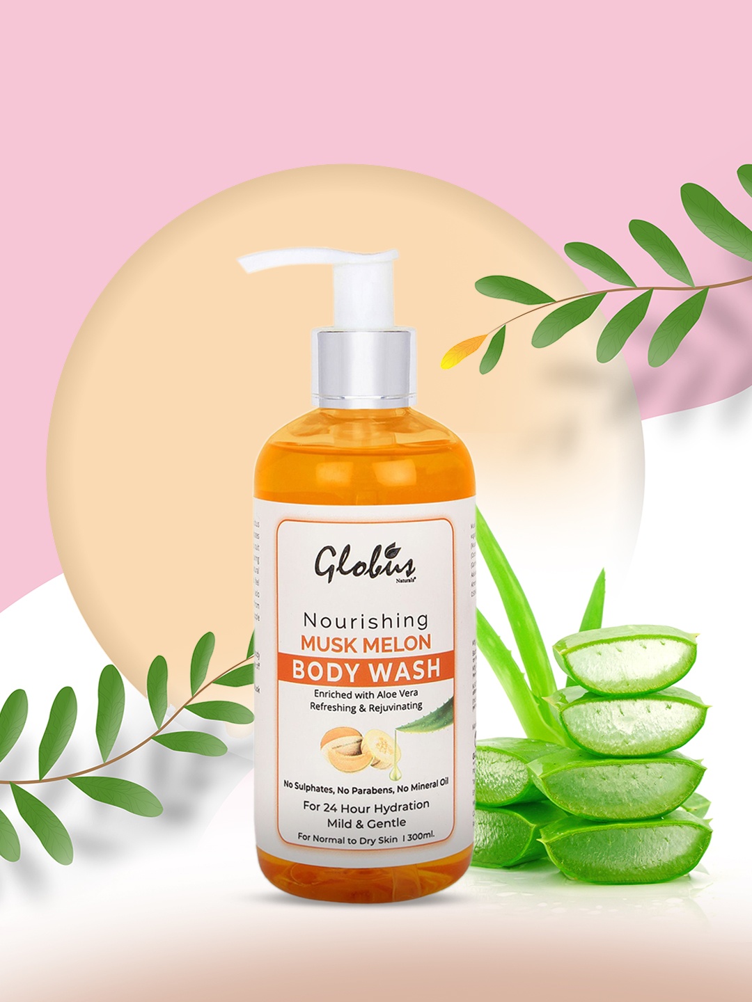 

Globus Naturals Nourishing Muskmelon Body wash 300 ml, Orange