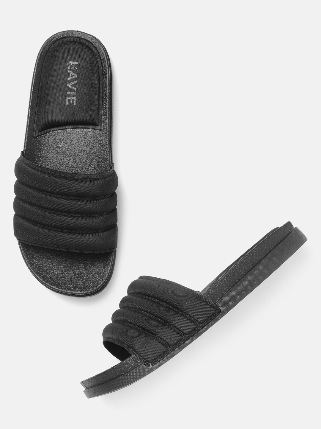 

Lavie Women Black Quilted Open Toe Flats