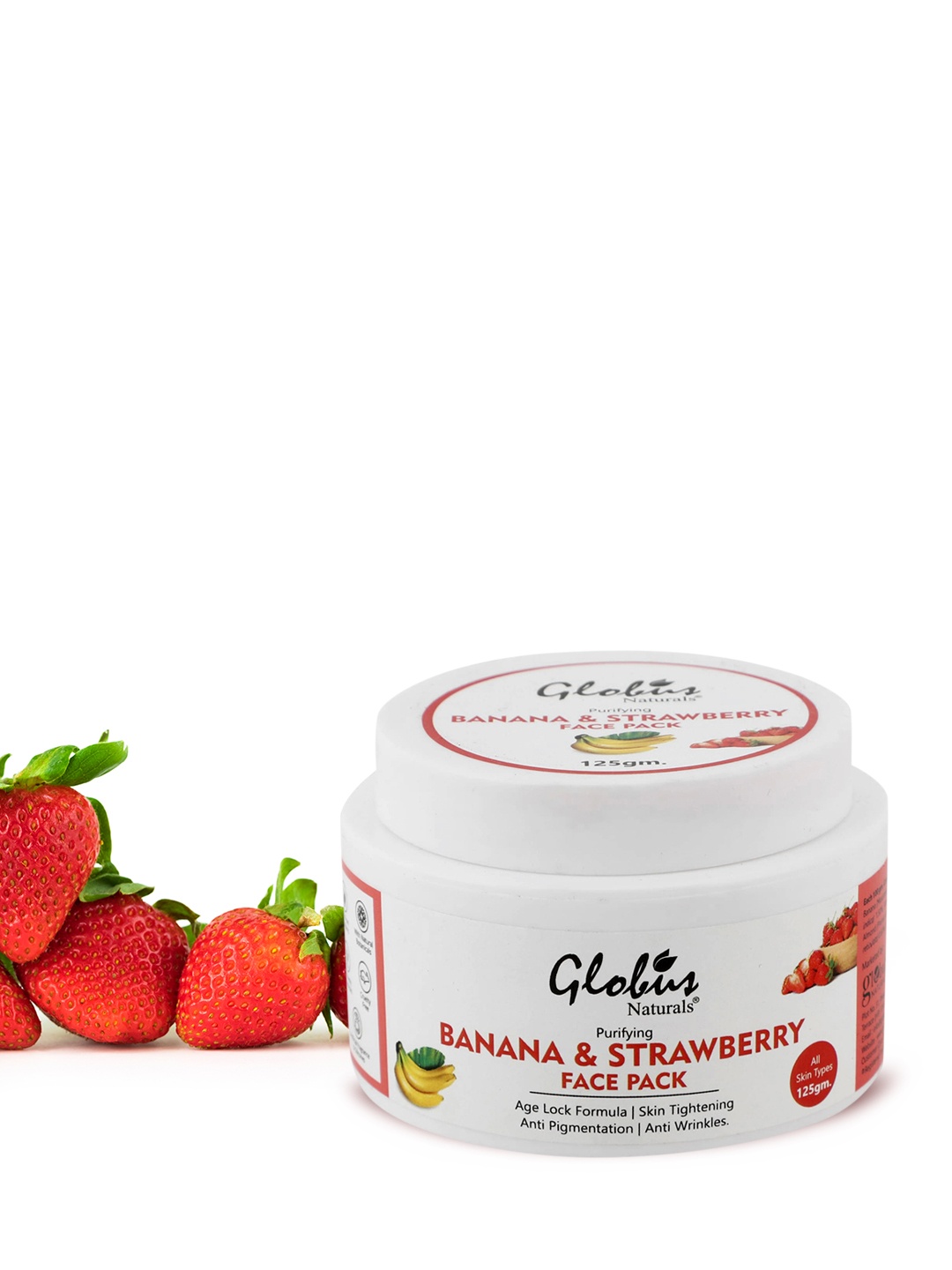 

Globus naturals Purifying Banana & Strawberry Anti Aging Face Pack - 125 g, White