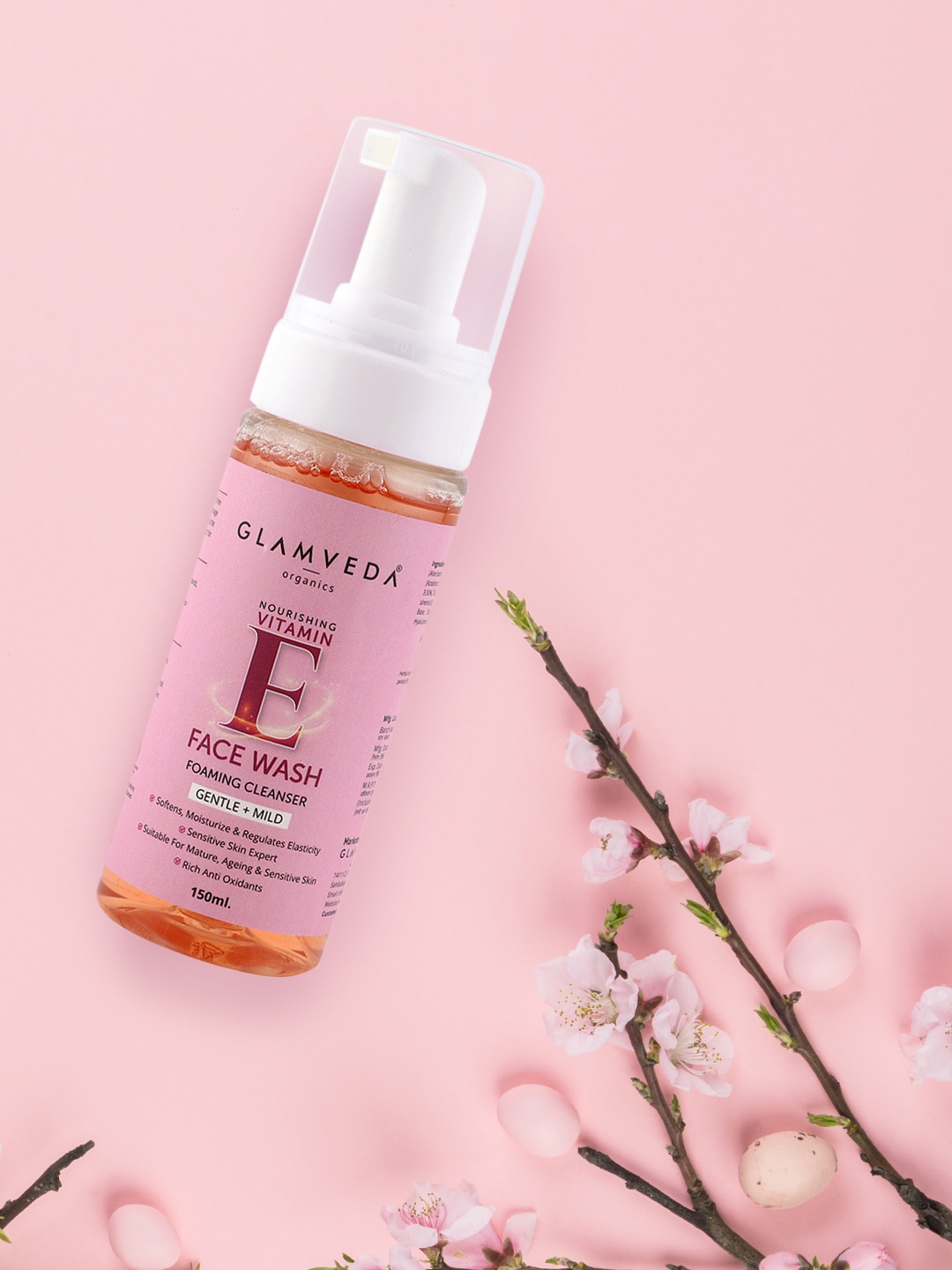 

Glamveda Vitamin E Nourishing Foaming Face Wash 150ml, Pink