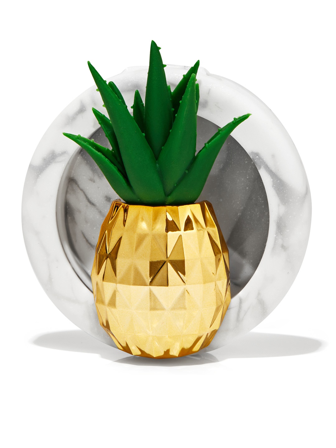 

Bath & Body Works Pineapple Succulent Visor Clip Car Fragrance Holder, Gold