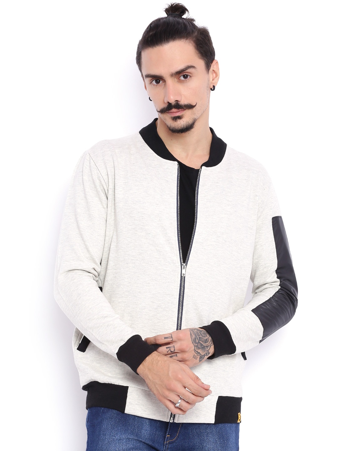 

Campus Sutra Grey Bomber Jacket