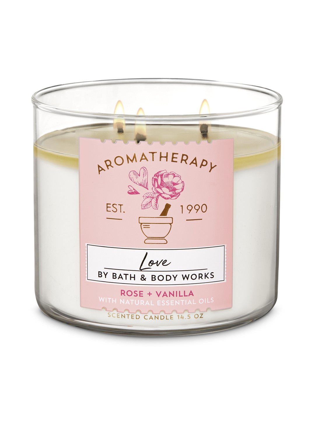 

Bath & Body Works Rose Vanilla 3-Wick Candle 411 g, Pink