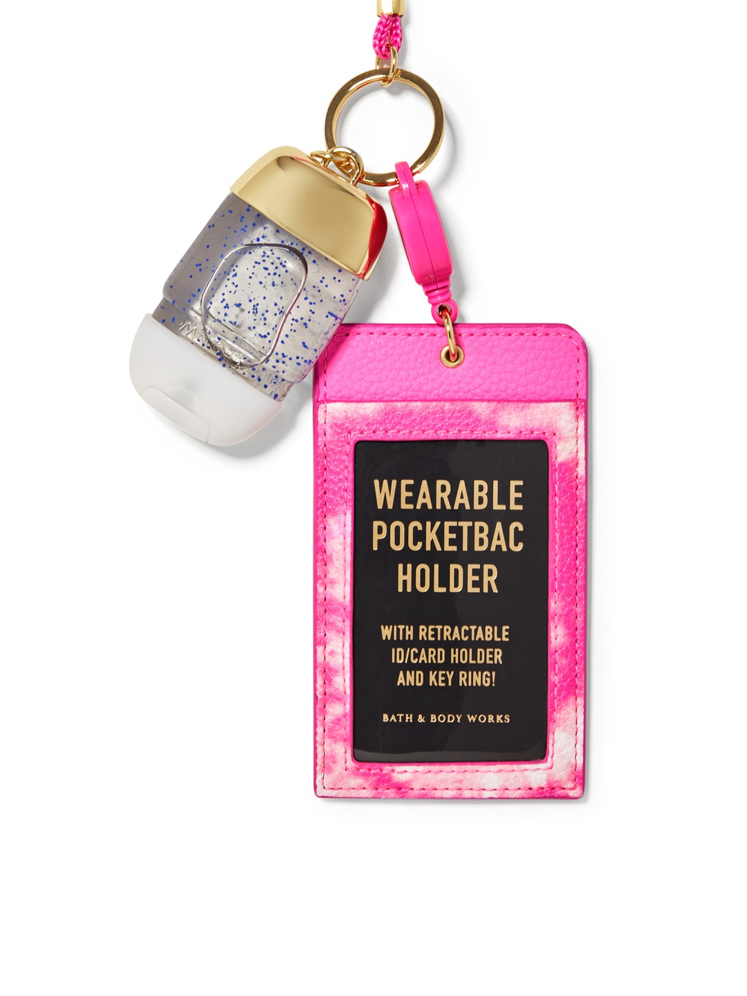 

Bath & Body Works Pink Wearable Tie Dye ID Card PocketBac Holder