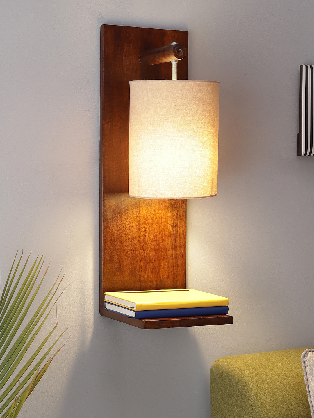

SANDED EDGE Beige Contemporary Armed Sconce Lamp with Shade