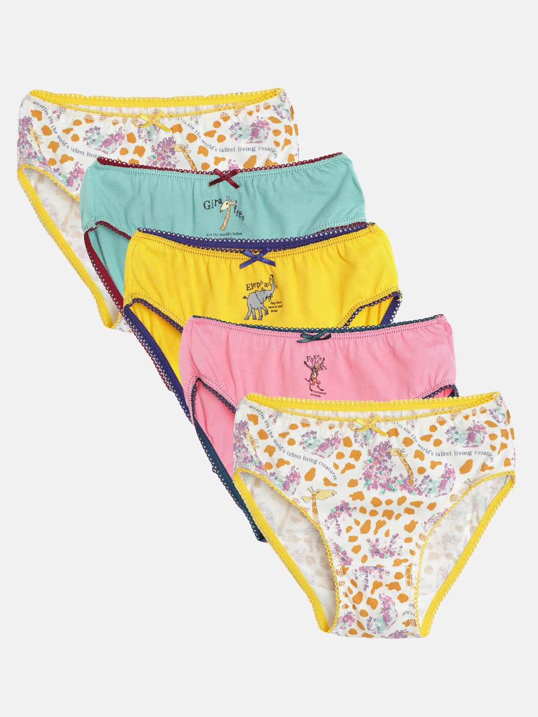 

Marks & Spencer Girls Pack of 5 Pure Cotton Briefs T711806D, Multi