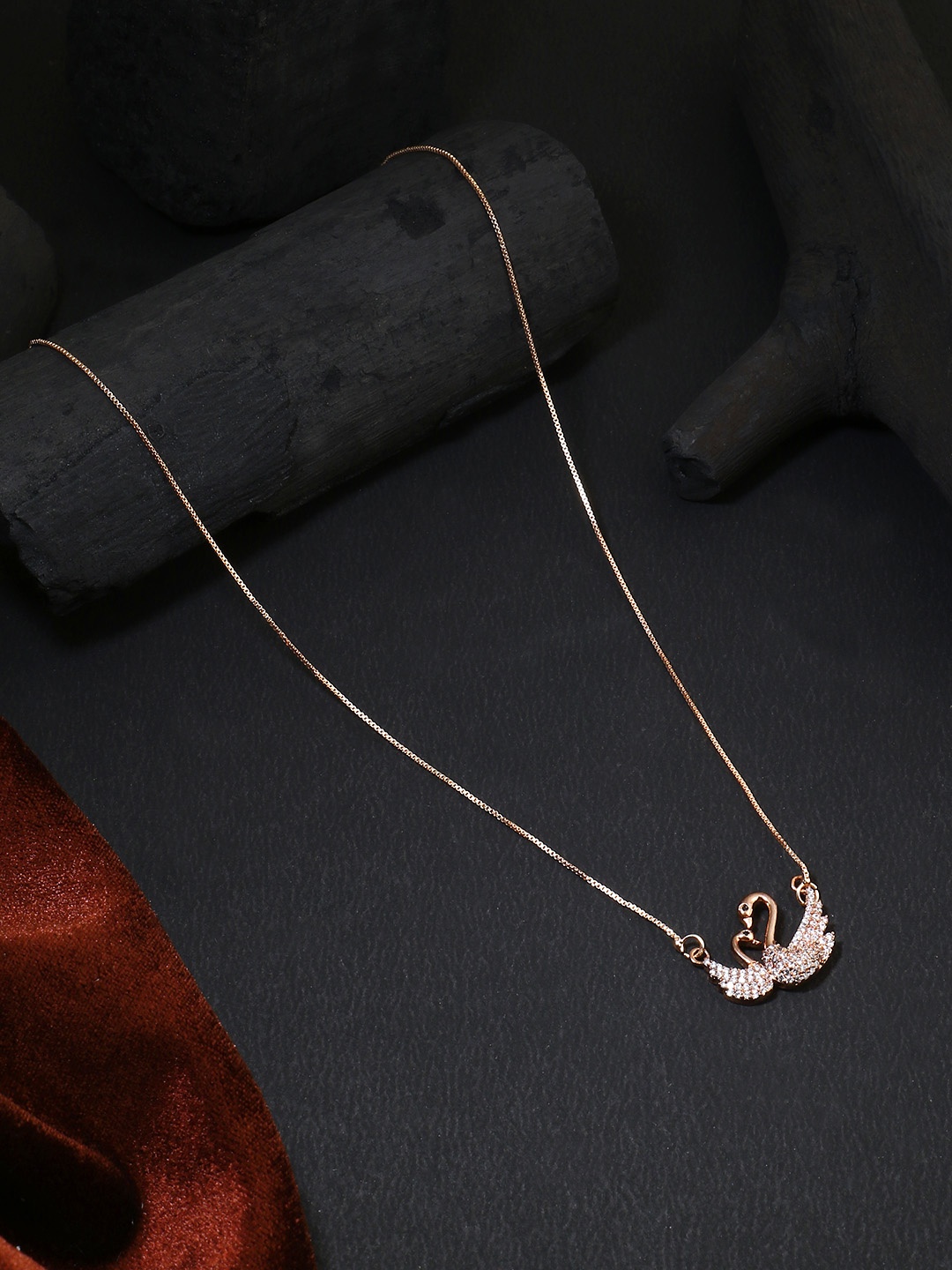 

Adwitiya Collection Rose Gold Copper Rose Gold-Plated Handcrafted Chain