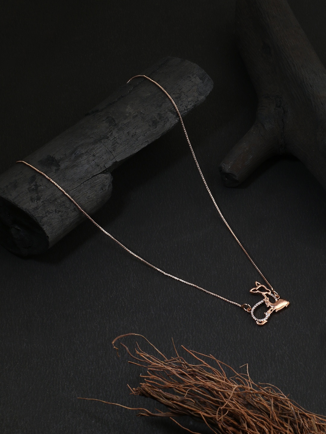 

Adwitiya Collection Rose Gold Copper Rose Gold-Plated Handcrafted Chain