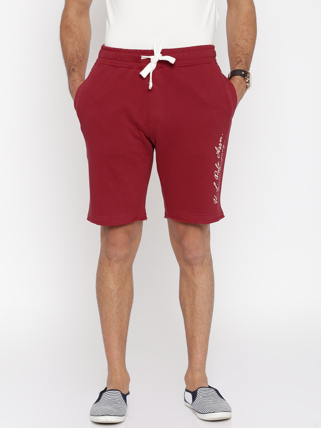 

U.S. Polo Assn. Denim Co. Men Red Solid Slim Fit Shorts