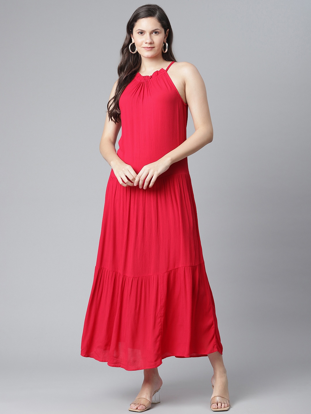 

Marks & Spencer Pink Tiered Maxi Dress
