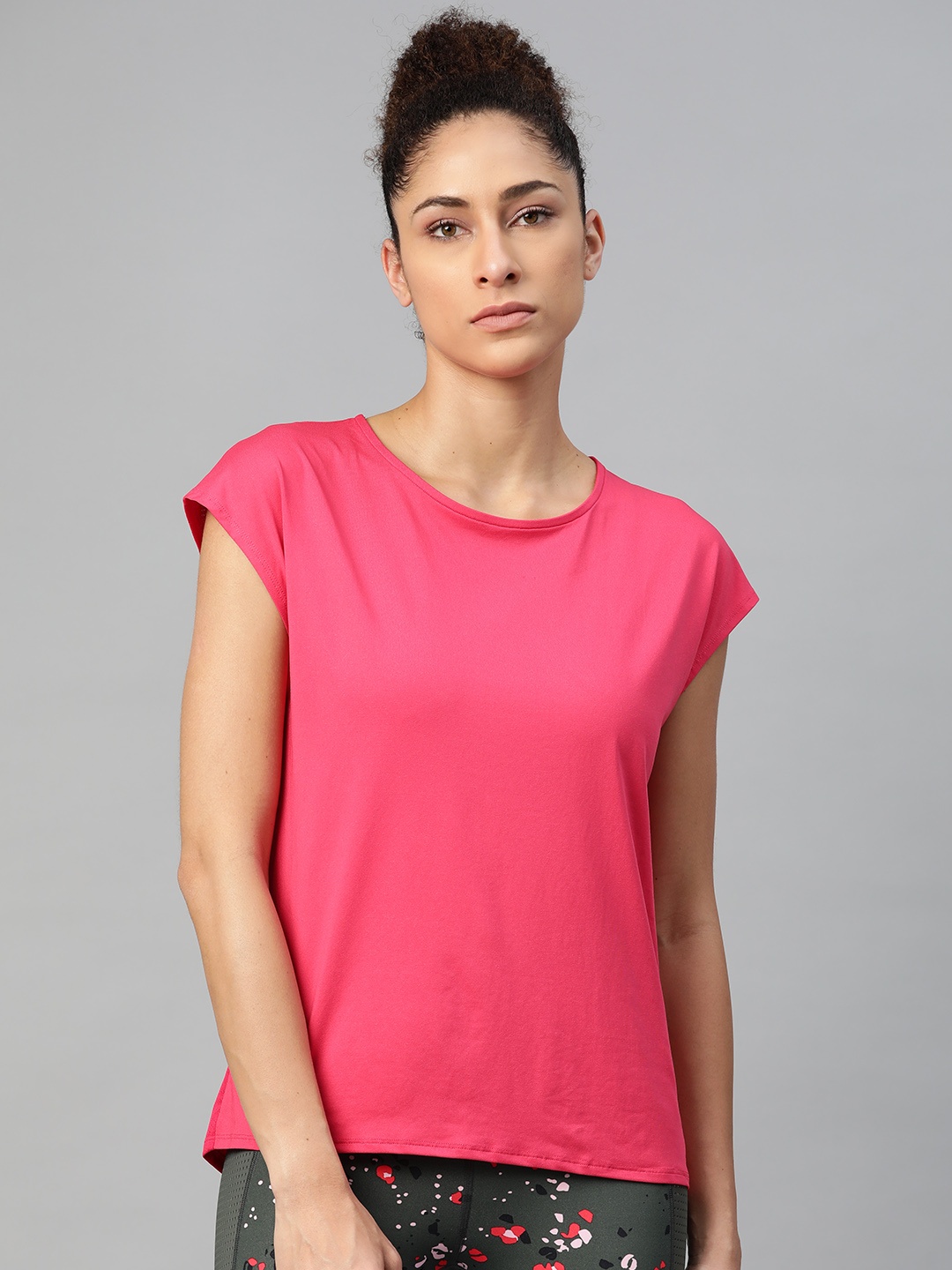 

Marks & Spencer Women Pink Extended Sleeves T-shirt