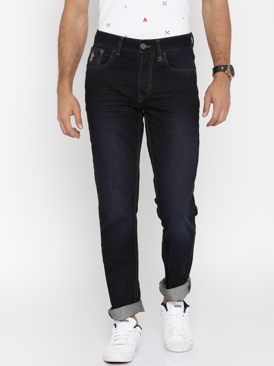 

U.S. Polo Assn. Denim Co. Men Navy Slim Tapered Fit Jeans, Navy blue