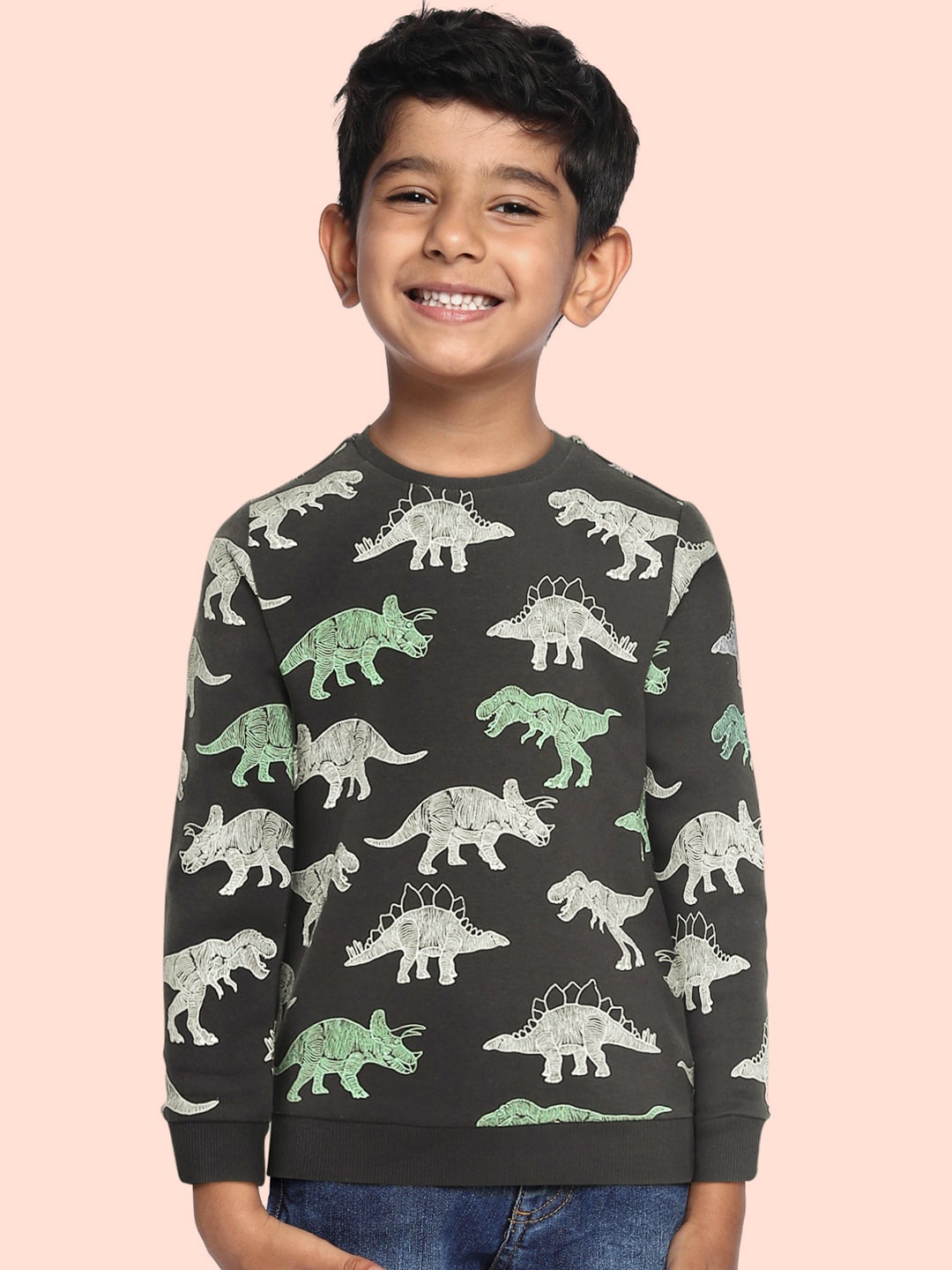 

Marks & Spencer Boys Black & Green Printed Sustainable Sweatshirt