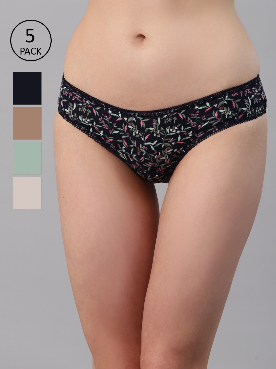 

Marks & Spencer Women Pack of 5 Bikini Briefs, Navy blue