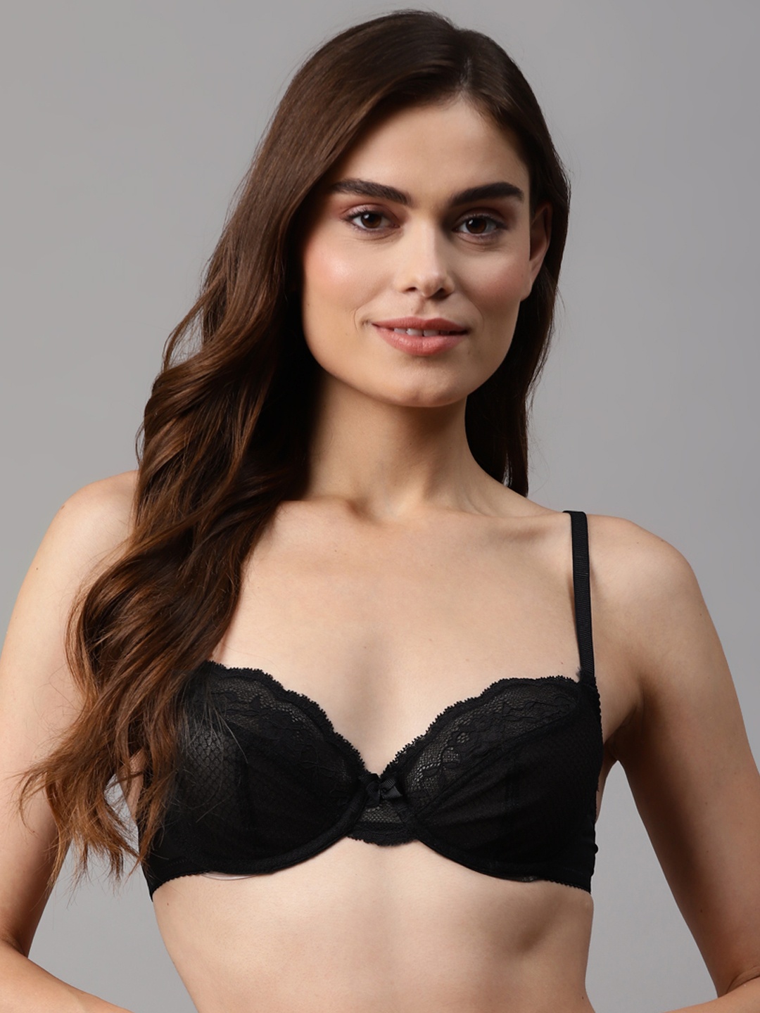 

Marks & Spencer Women Black Lace Detail Everyday Bra