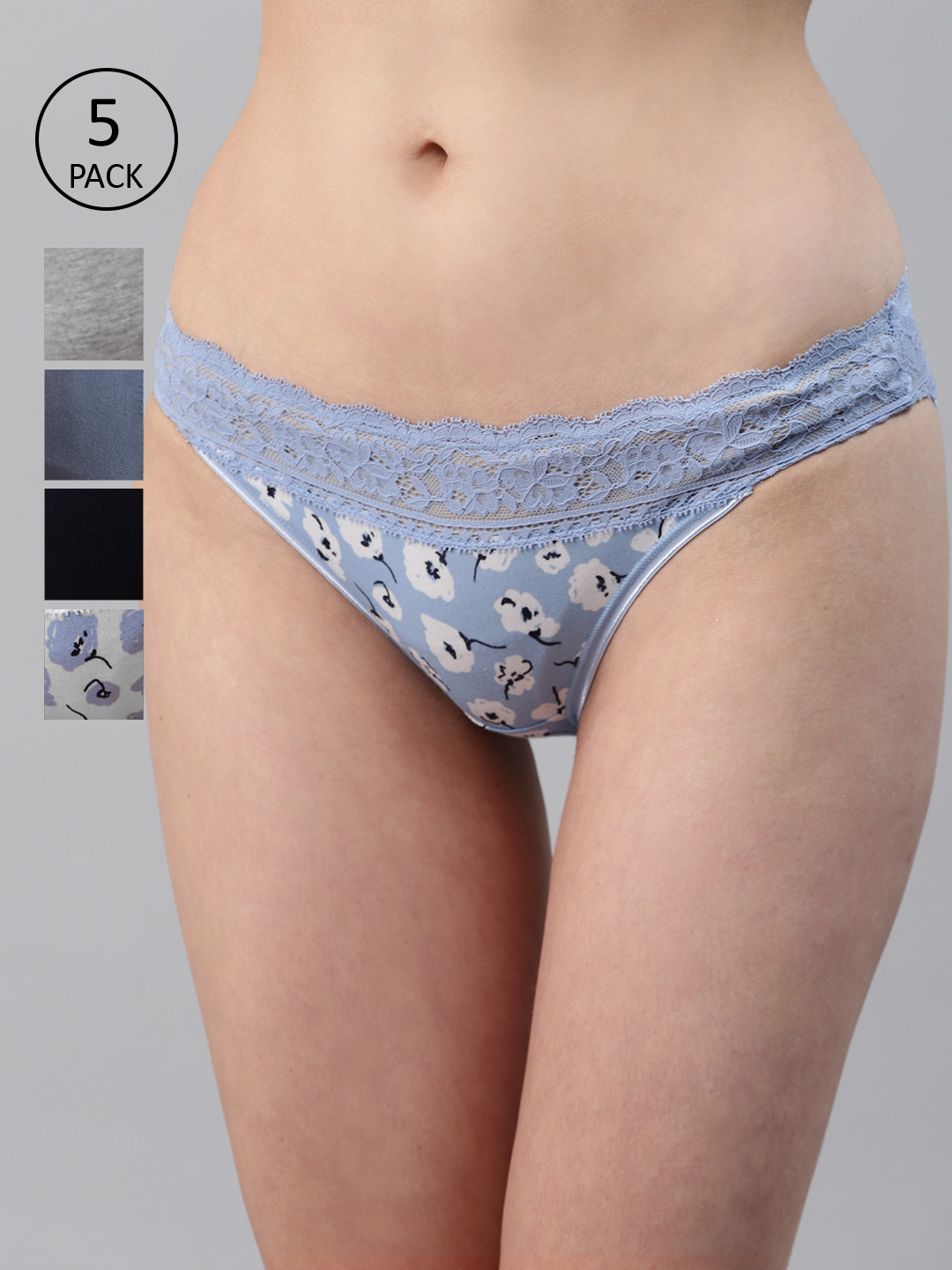 

Marks & Spencer Women Pack of 5 Bikini Briefs, Blue