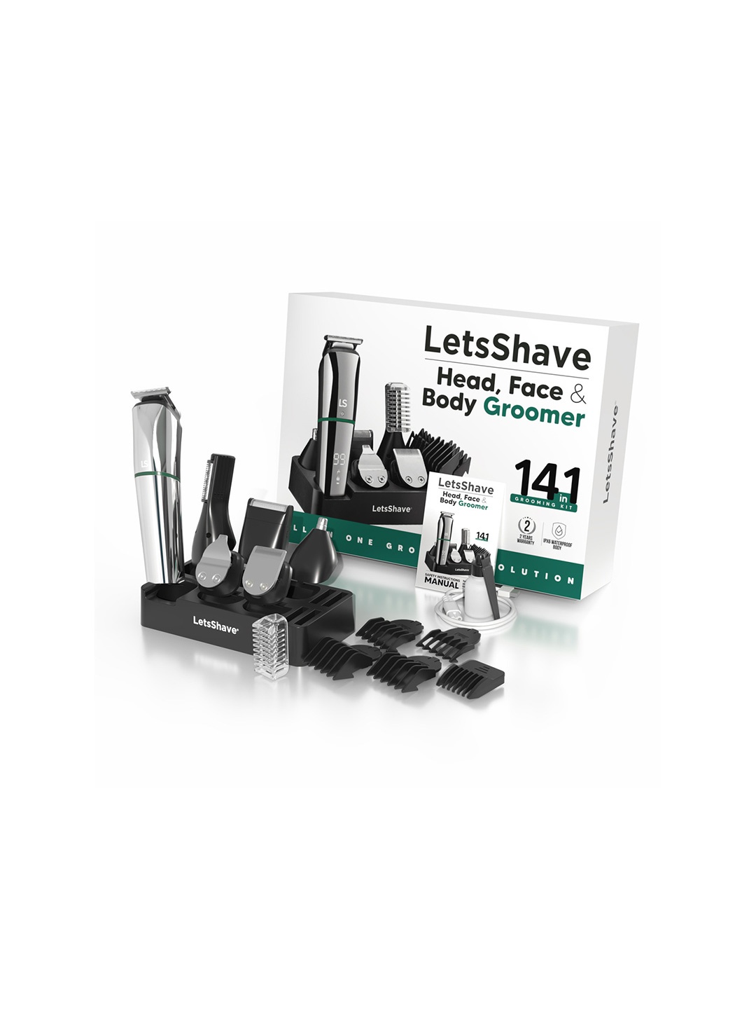 

LetsShave Face & Body Grooming Kit for Men, Black