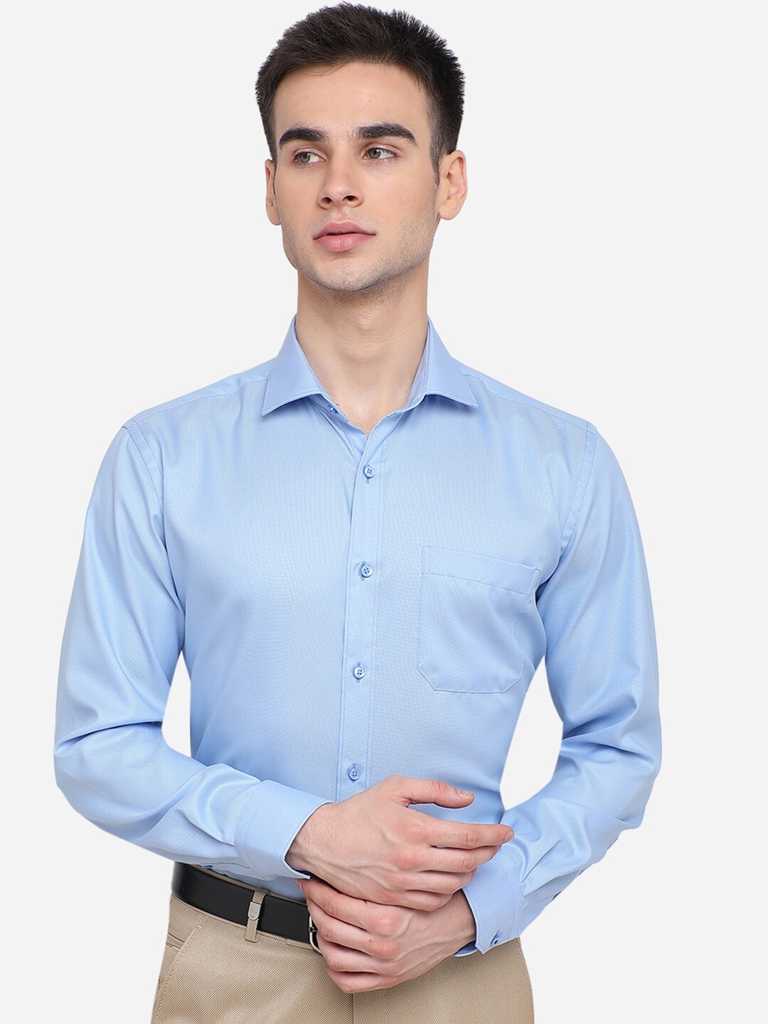 

Greenfibre Men Blue Formal Shirt
