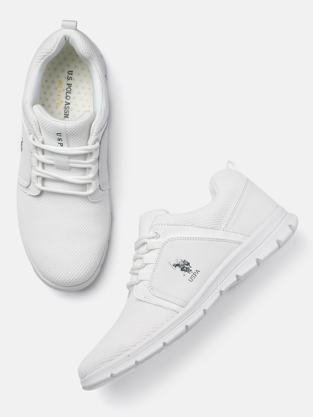 

U.S. Polo Assn. Men White Woven Design Sneakers