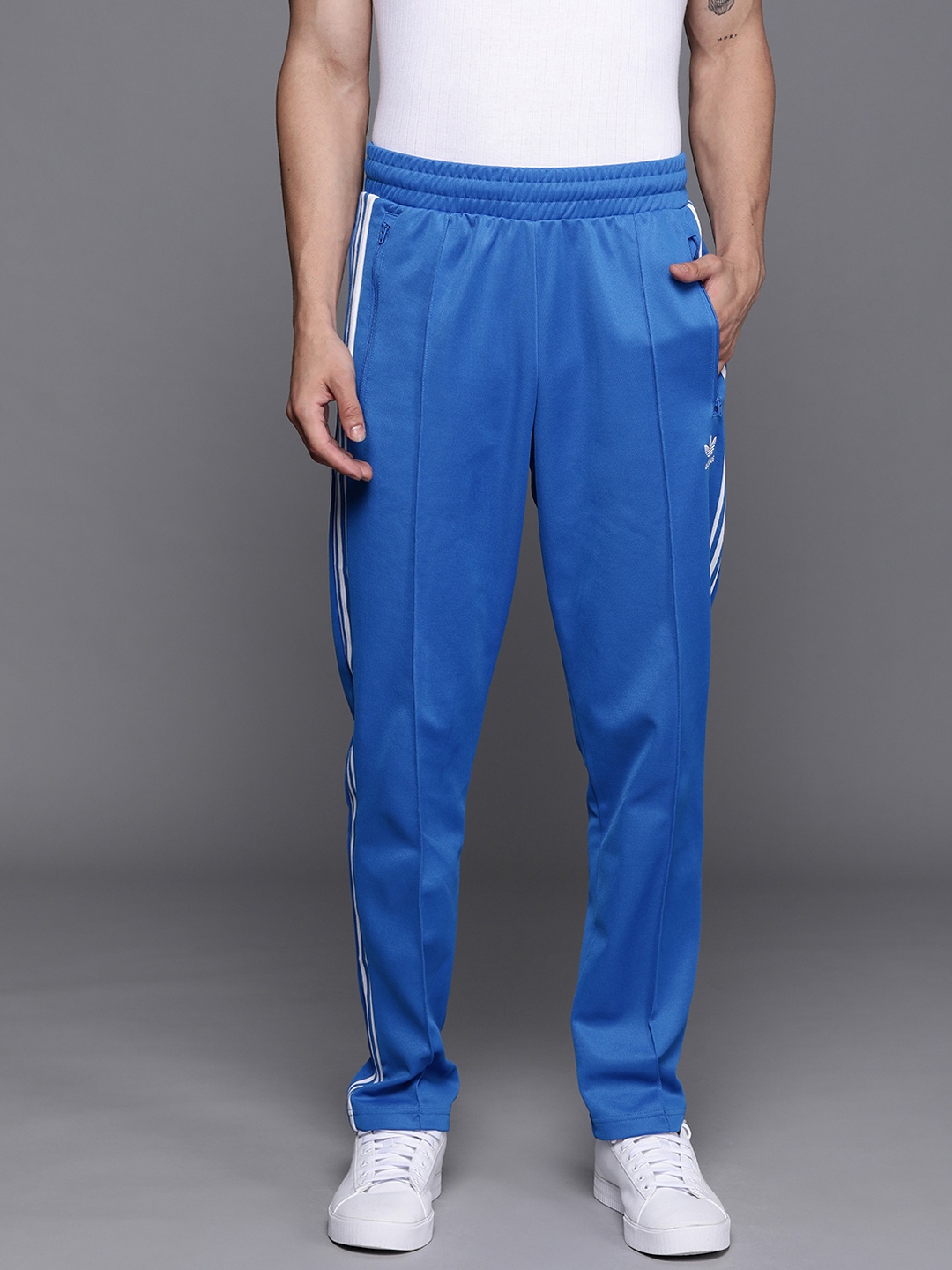 

ADIDAS Originals Men Blue Slim Fit Tapered Leg Beckenbauer Classics PRIMEBLUE Sustainable Track Pants