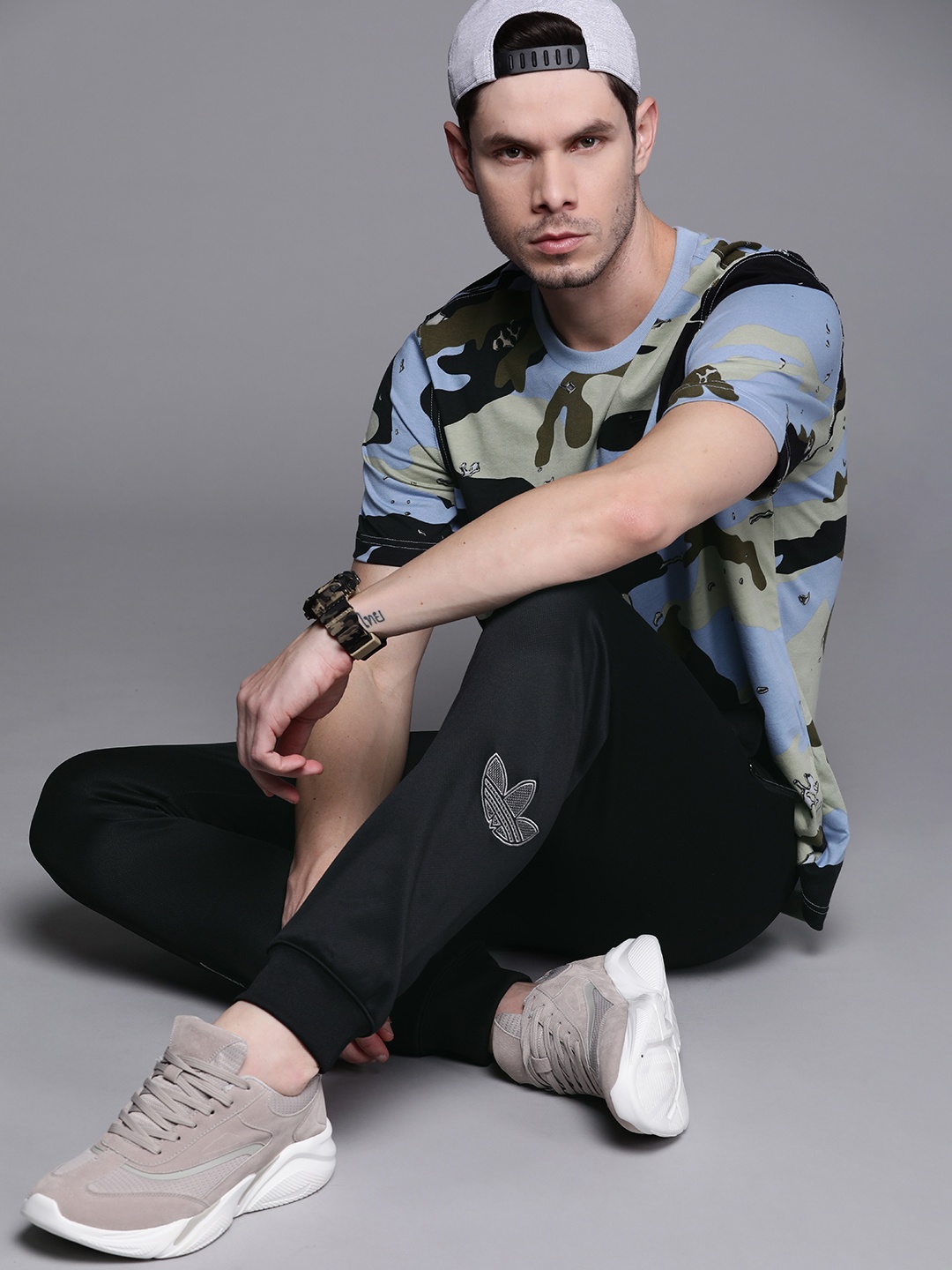 

ADIDAS Originals Men Black Slim Fit SPRT LOGO SWEAT Sustainable Joggers