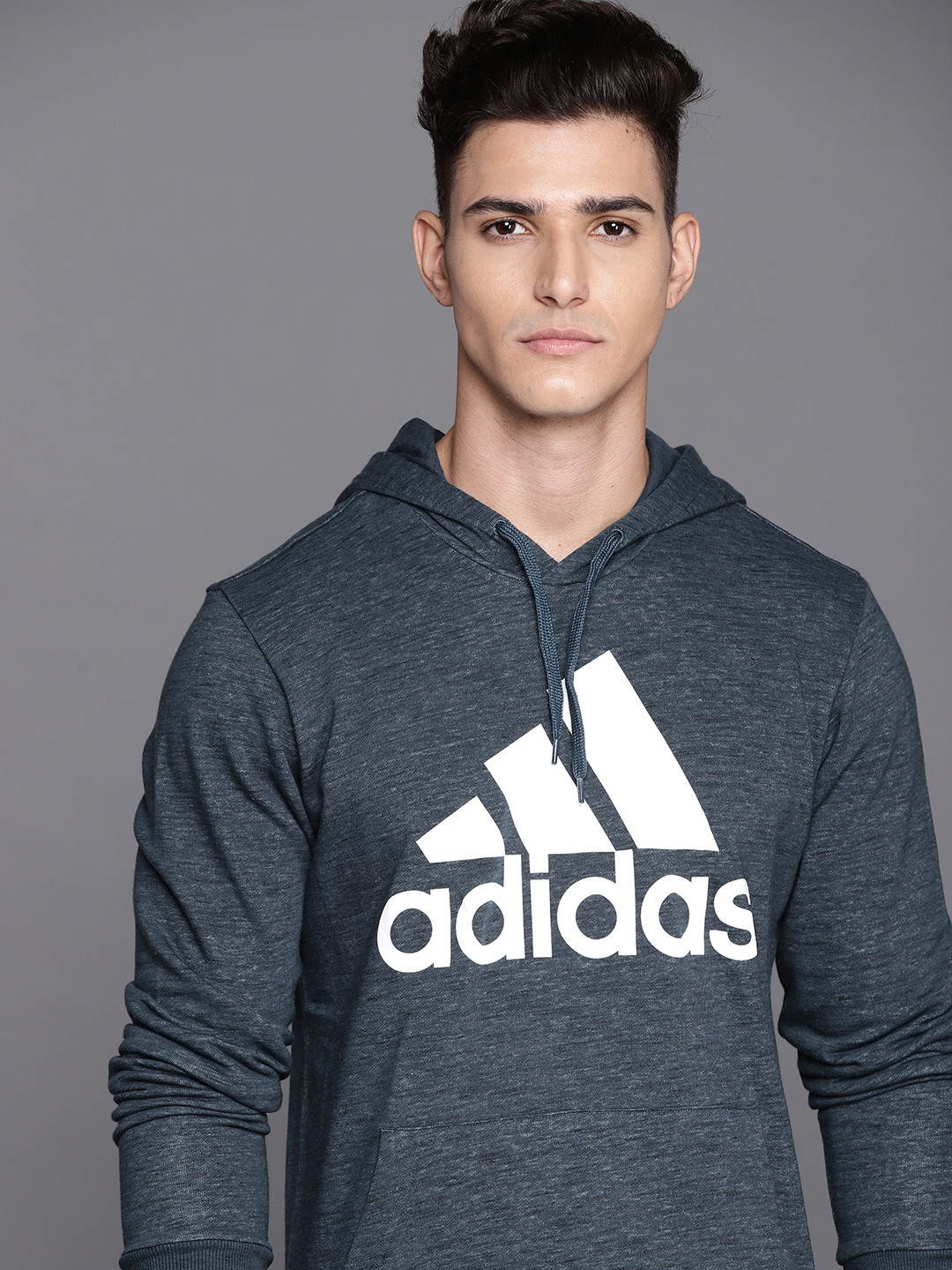 

ADIDAS Men Blue Brand Logo Printed Sustainable Sweatshirt