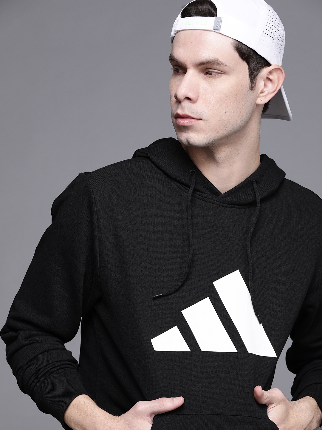 

ADIDAS Men Black & White Printed Brand Logo Print Sweatshirt