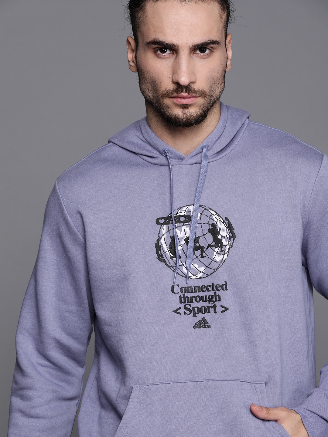 

ADIDAS Men Purple Printed Dig Hoodie Sweatshirt