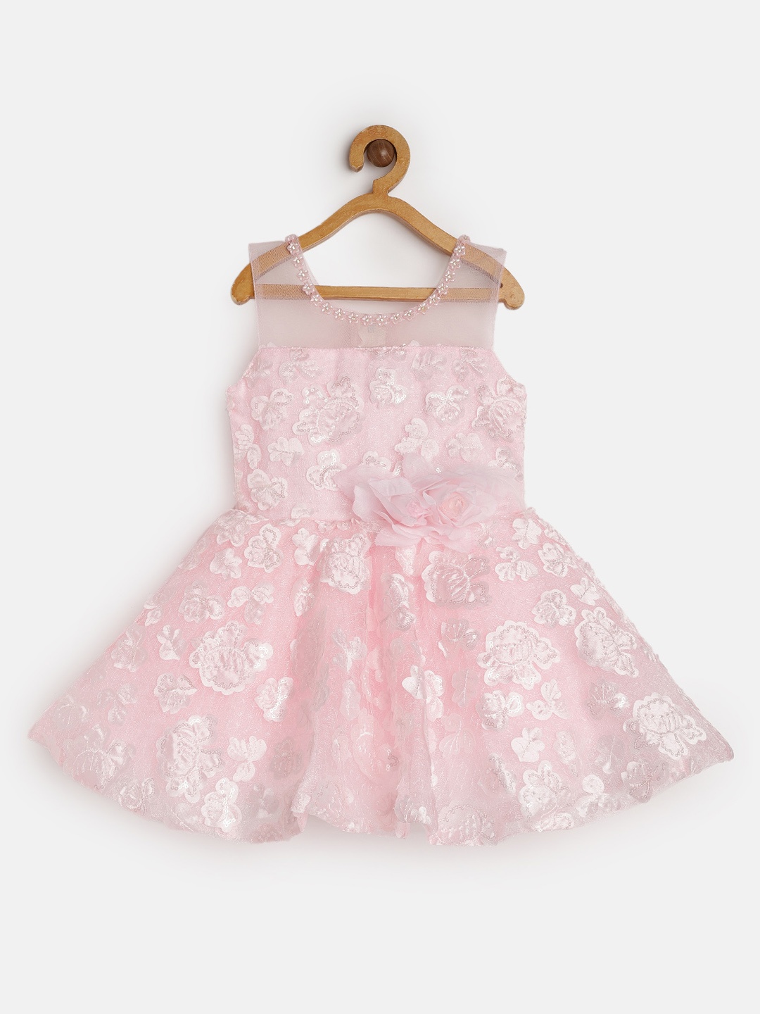 

Enfance Pink Applique Net Dress