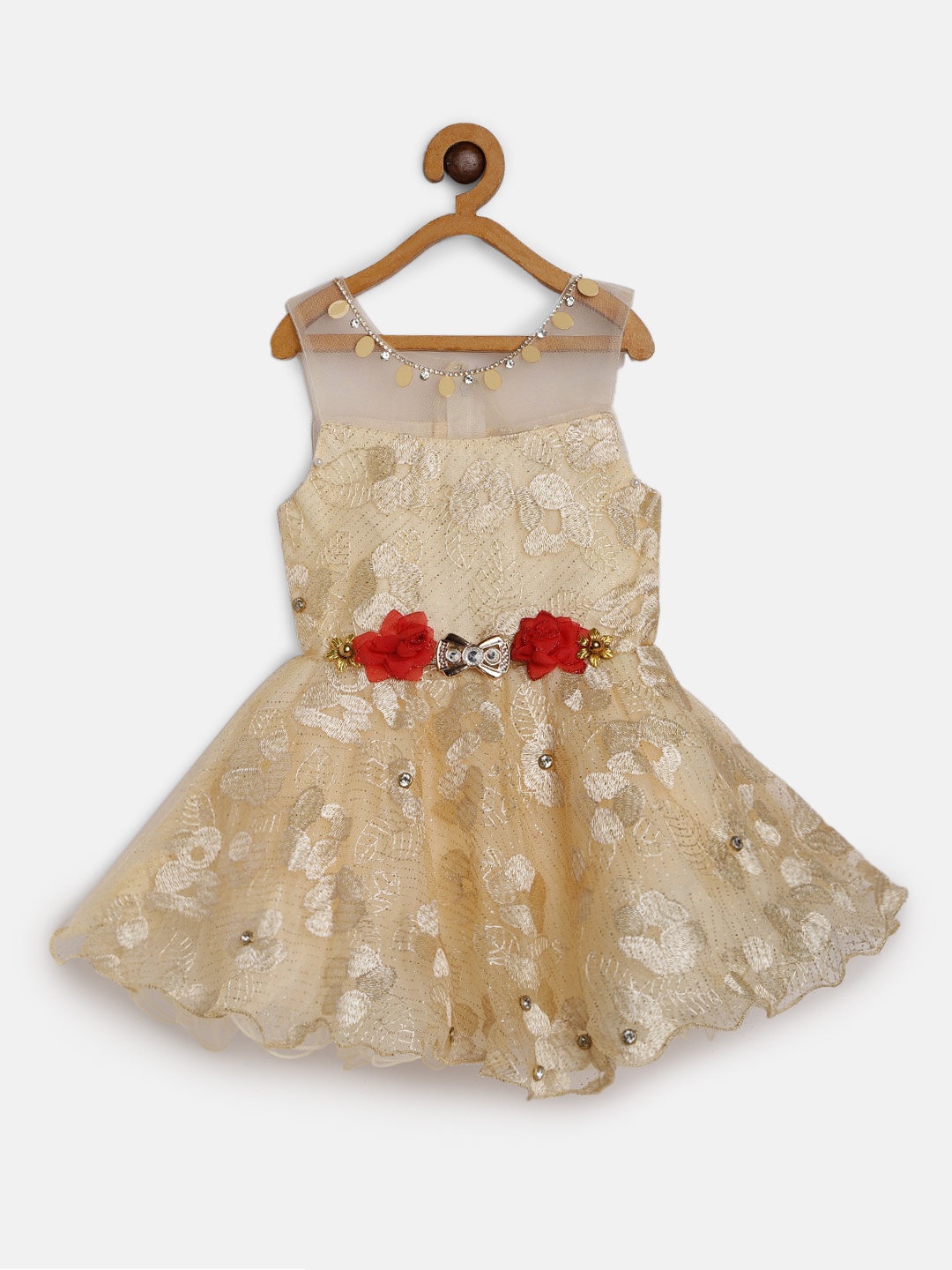 

Enfance Beige Embellished Net Dress