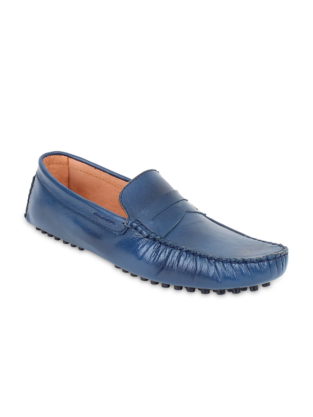 

AADY AUSTIN Men Blue Leather Driving Shoes