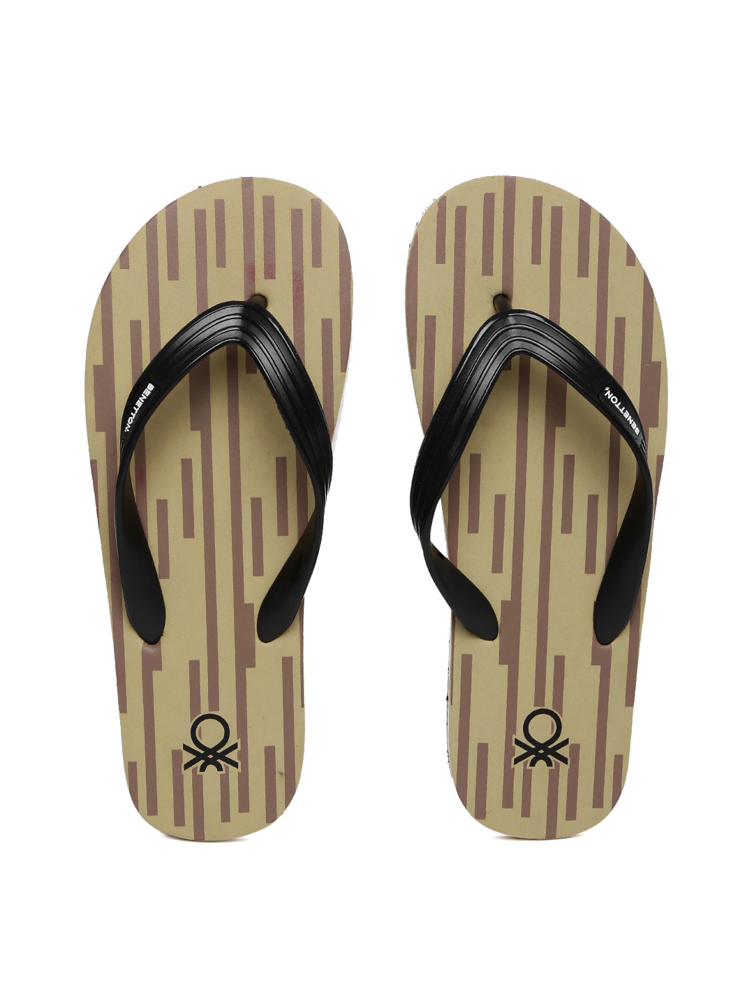 

United Colors of Benetton Men Black & Brown Printed Flip-Flops