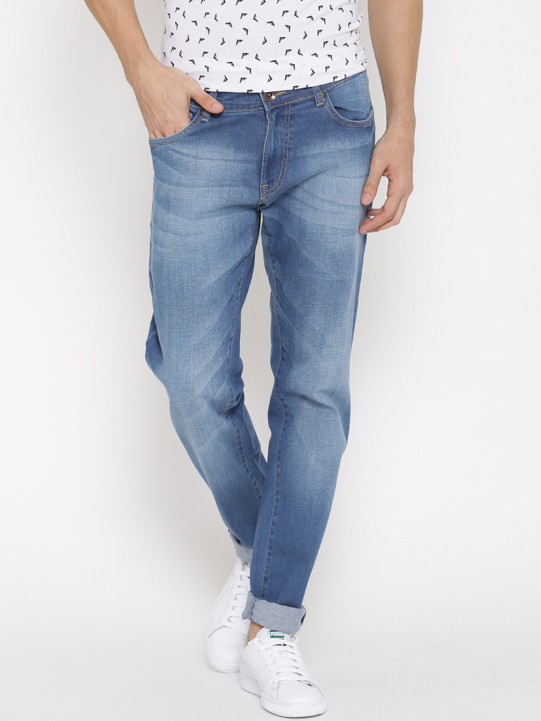 

Pepe Jeans Men Blue Hatch Regular Fit Low-Rise Clean Look Stretchable Jeans
