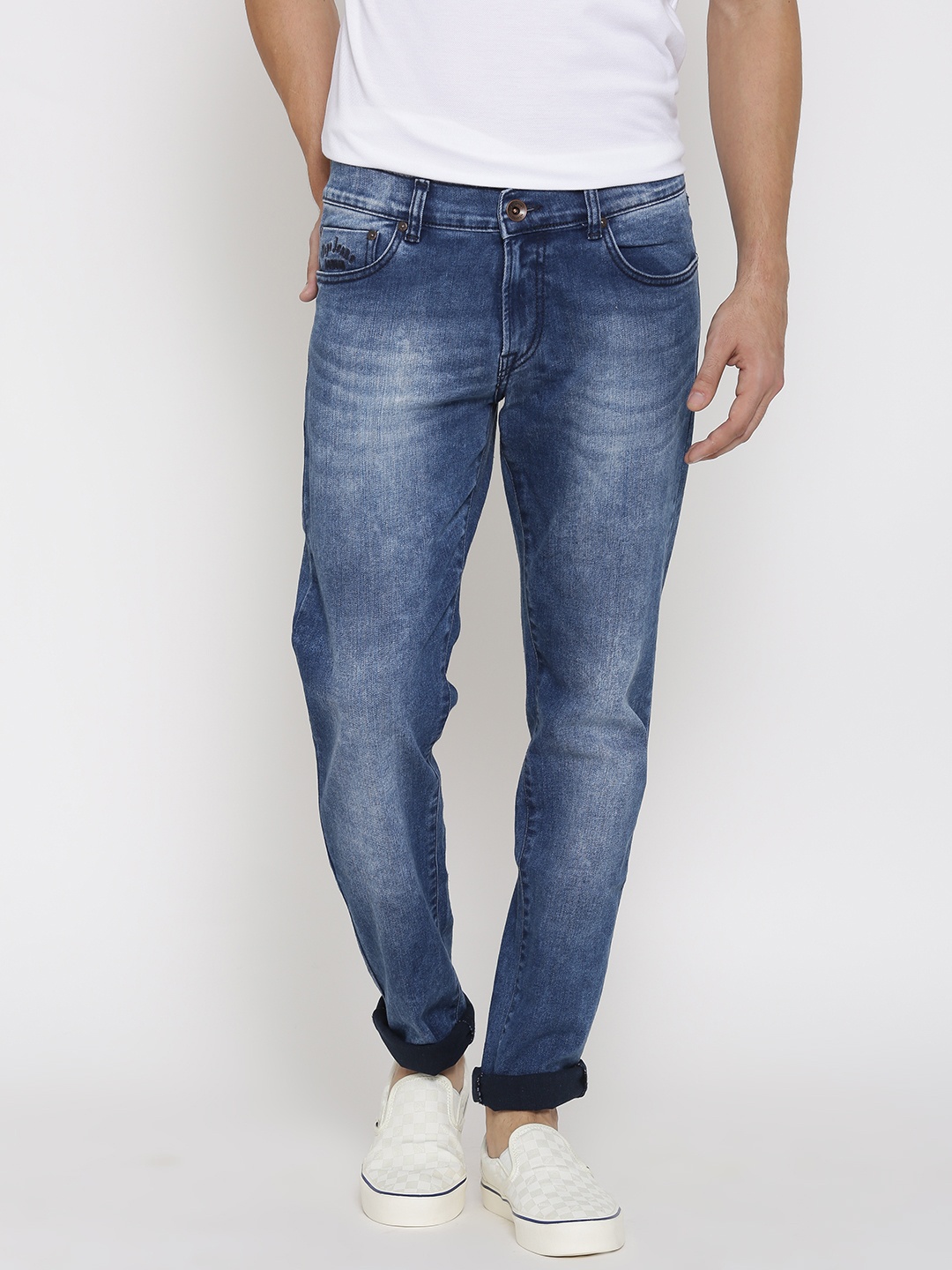 

Pepe Jeans Men Blue Hatch Regular Fit Low-Rise Clean Look Stretchable Jeans