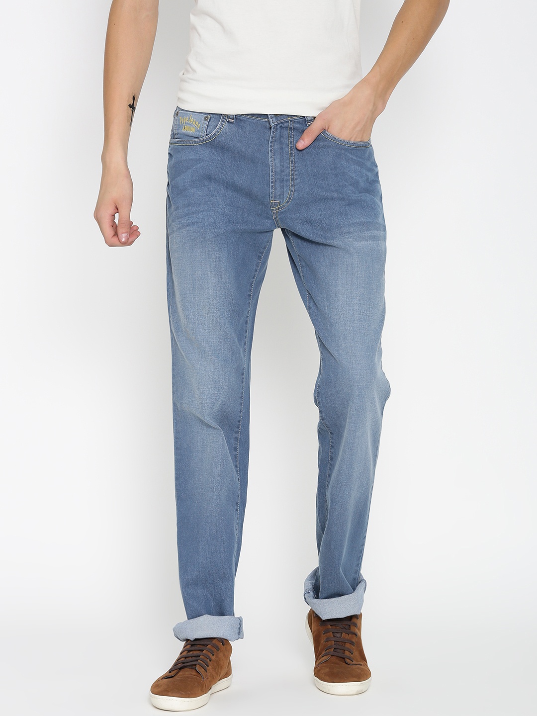 

Pepe Jeans Men Blue Holborne Fit Mid-Rise Stretchable Jeans