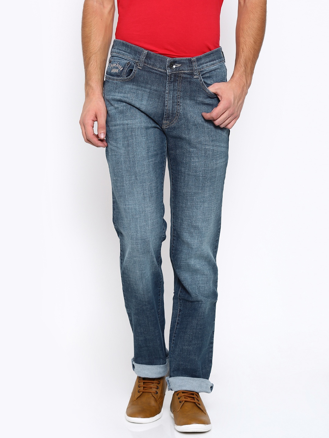 

Pepe Jeans Men Blue Kingston Fit Mid-Rise Stretchable Jeans