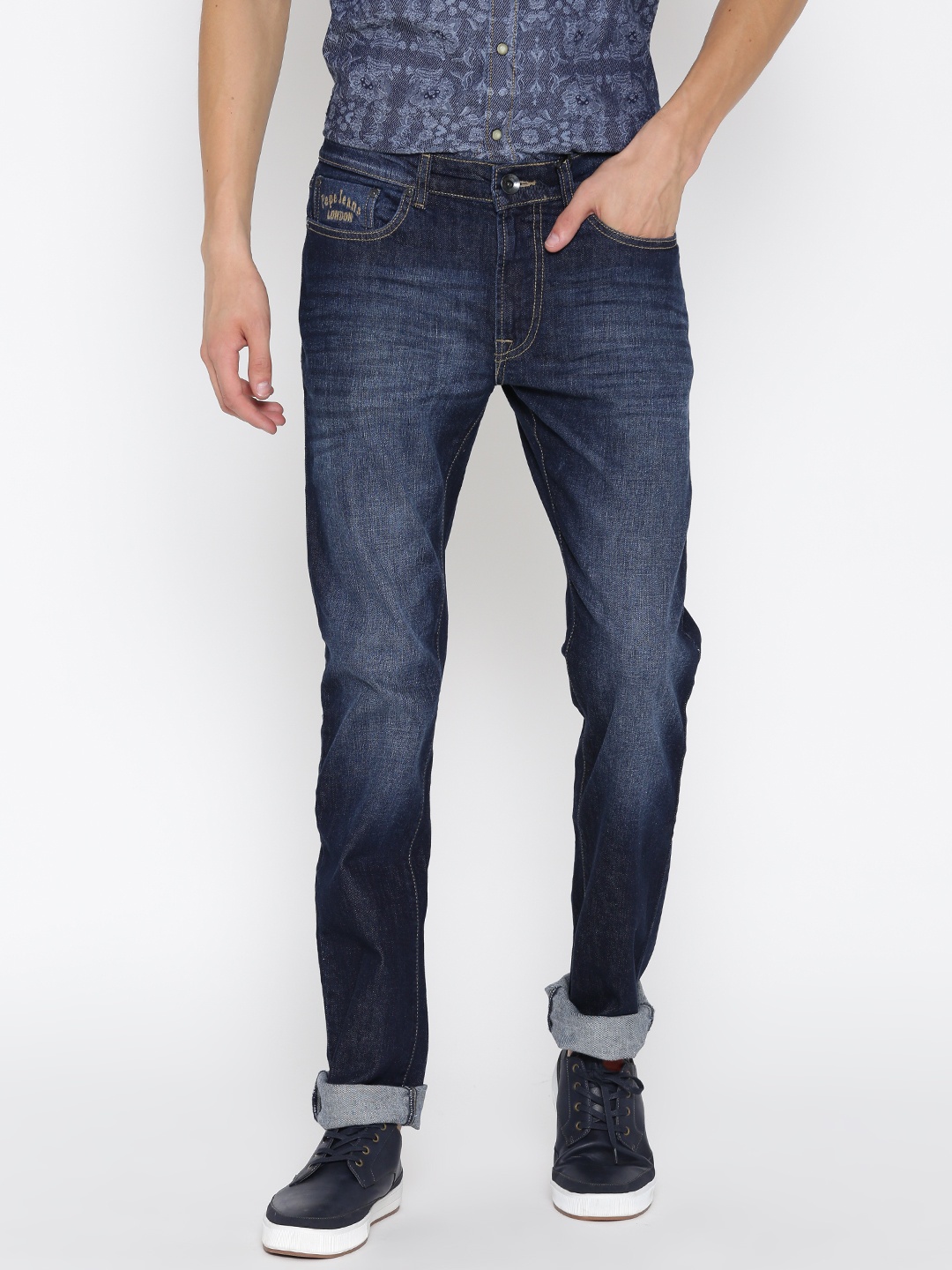 

Pepe Jeans Men Blue Soho Fit Low-Rise Stretchable Jeans