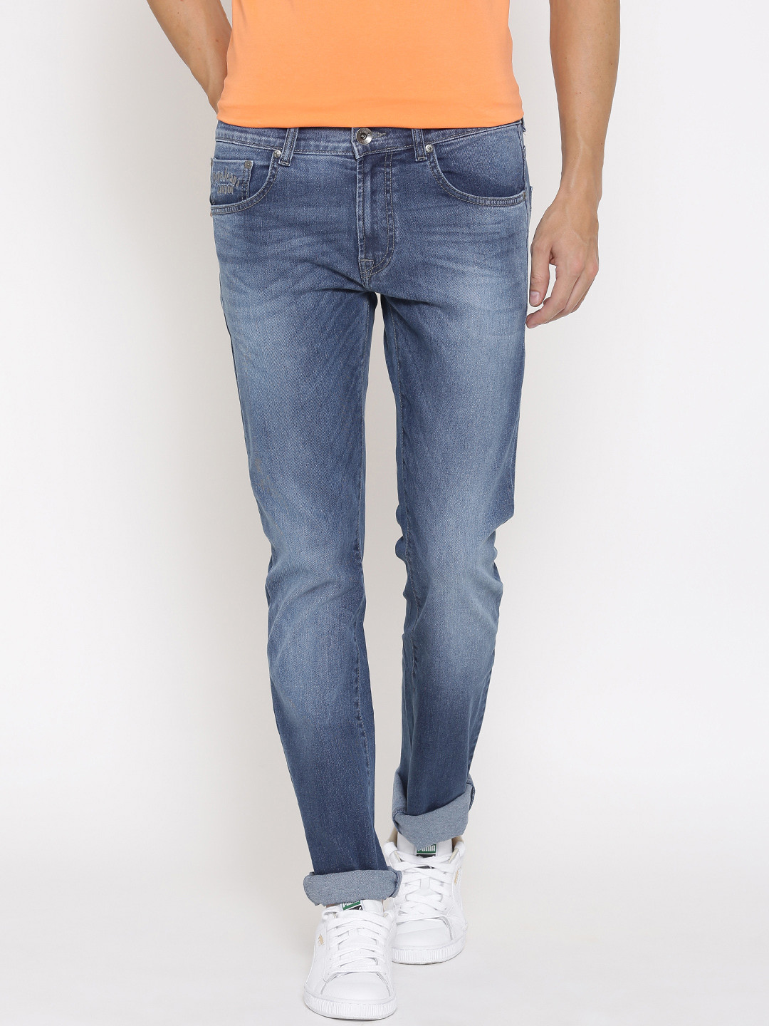 

Pepe Jeans Men Blue Vapour Slim Fit Low-Rise Clean Look Stretchable Jeans