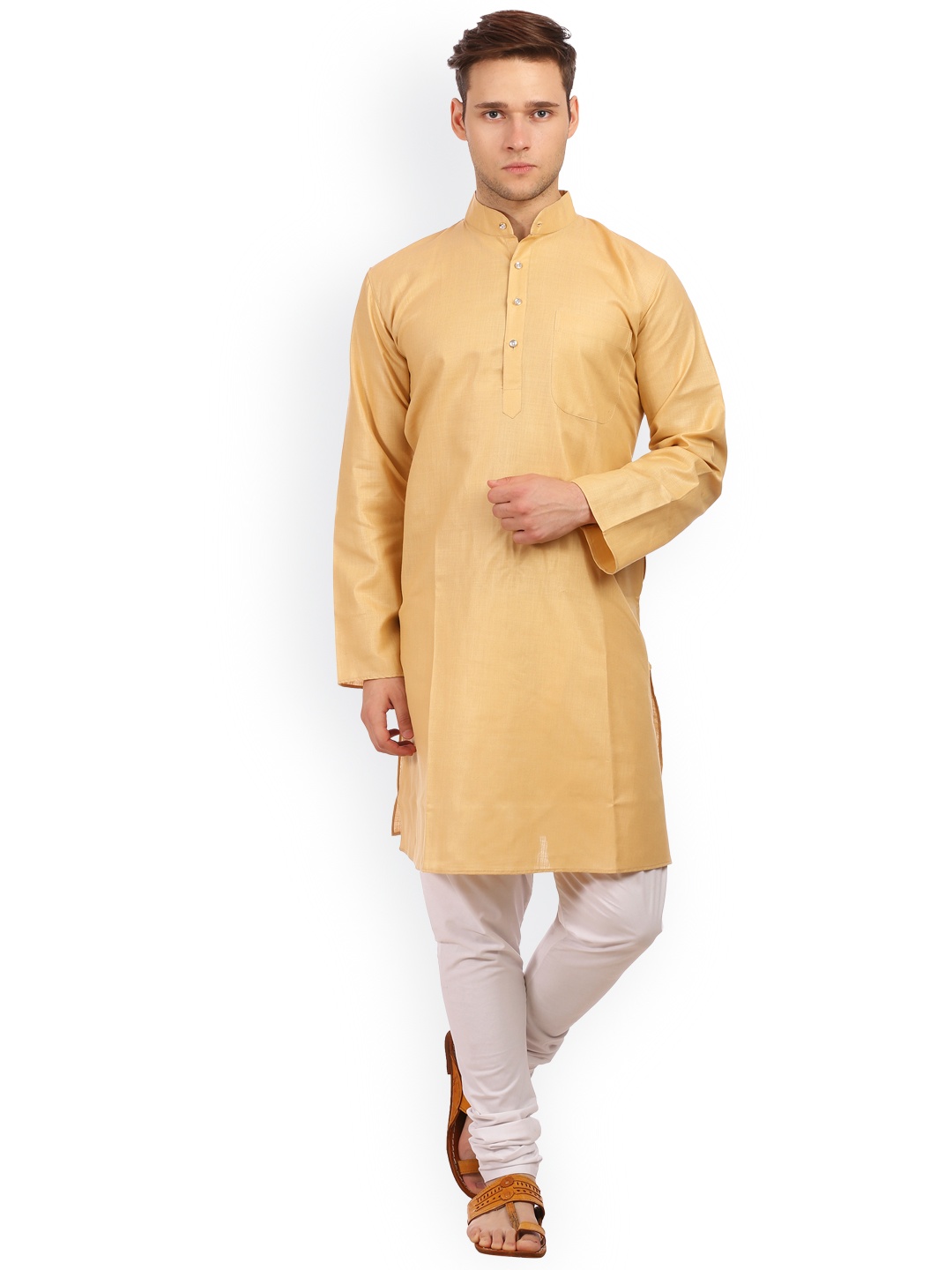 

Wintage Beige & White Cotton & Silk Kurta Pyjama