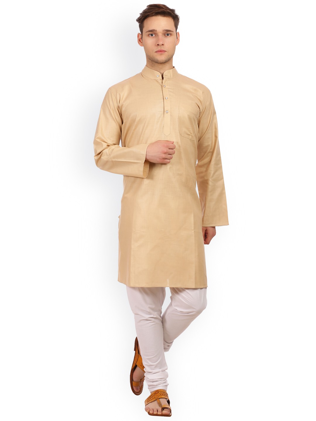 

Wintage Beige & White Cotton & Silk Kurta Pyjama