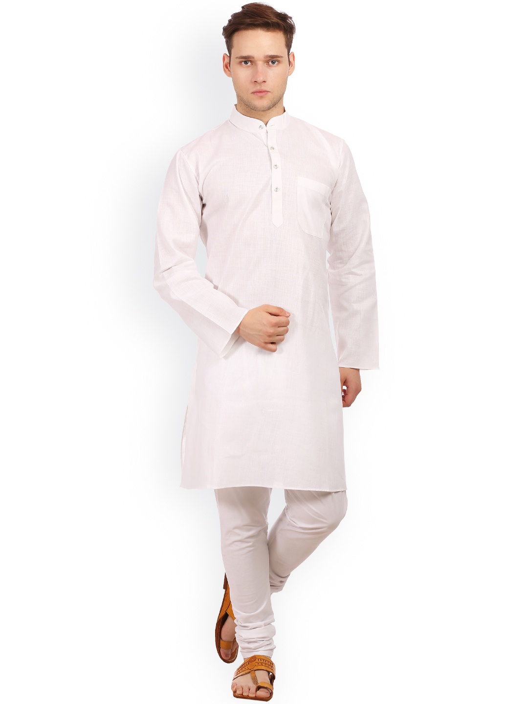 

Wintage White Cotton & Silk Kurta Pyjama