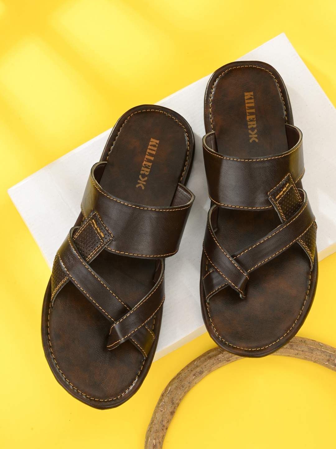 

Killer Men Brown Slip-On Sandals