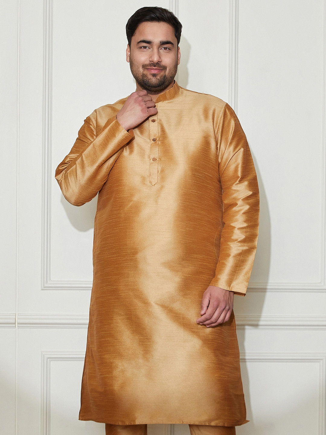VASTRAMAY Men Gold-Toned Kurta