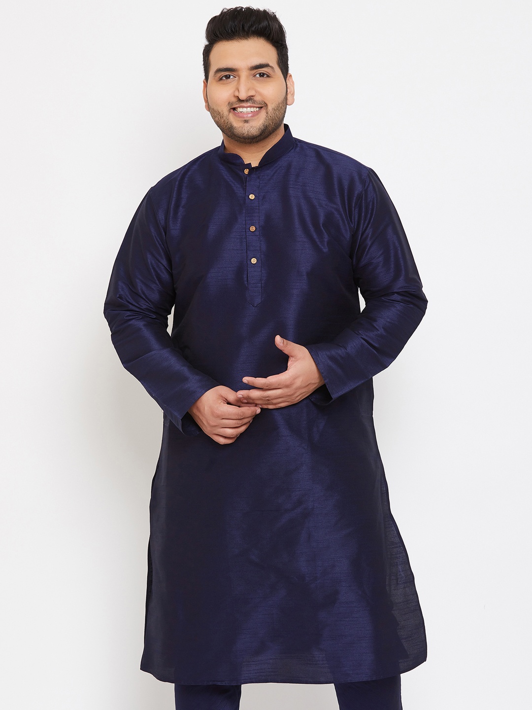 

VASTRAMAY Men Navy Blue Kurta