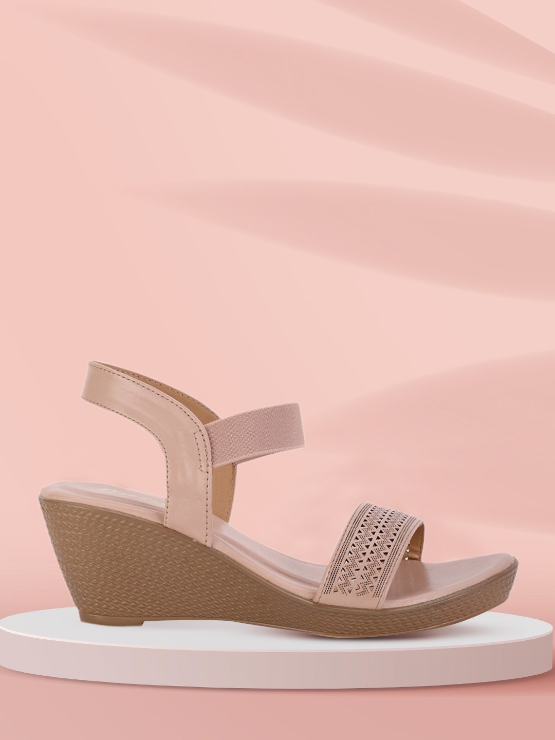 

Bata Pink Wedge Sandals with Laser Cuts