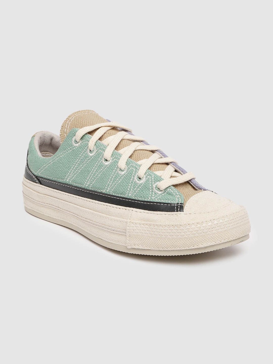 

Converse Men Green & Purple Colourblocked Sneakers